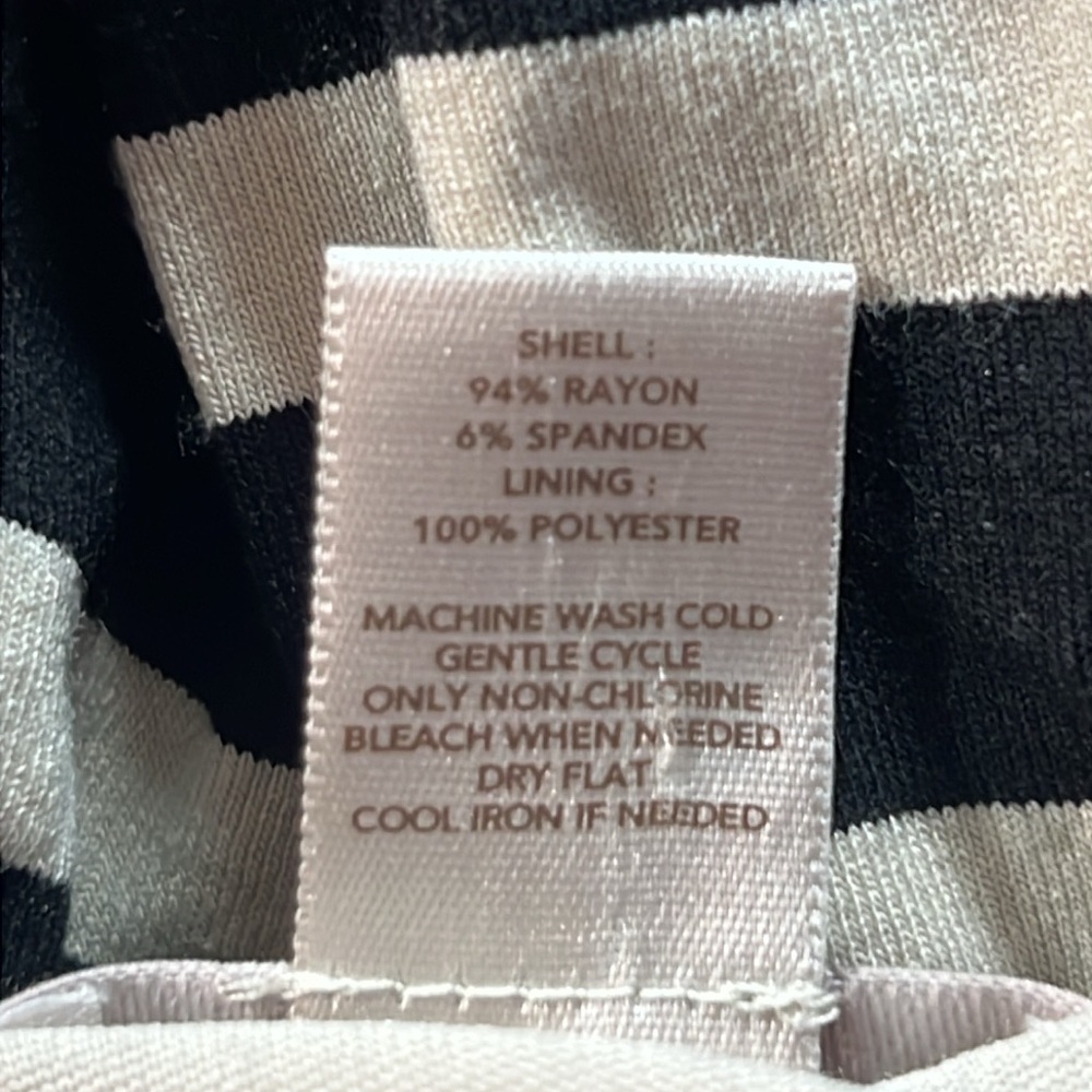 Ann Taylor Loft striped swing dress Tiered layer black and white striped pattern - Picture 6 of 6